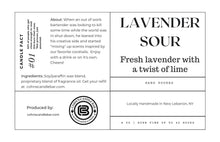 Load image into Gallery viewer, Lavender Sour Candle label