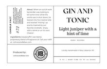 Load image into Gallery viewer, Gin and Tonic candle label