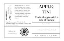 Load image into Gallery viewer, Apple-tini candle label
