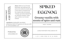Load image into Gallery viewer, Spiked Eggnog Candle label
