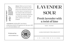 Load image into Gallery viewer, Lavender Sour Candle label
