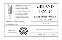 Load image into Gallery viewer, Gin and Tonic candle label
